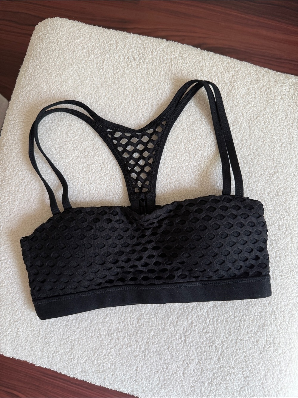 Lorna Jane Black Mesh Racerback Sports Bra